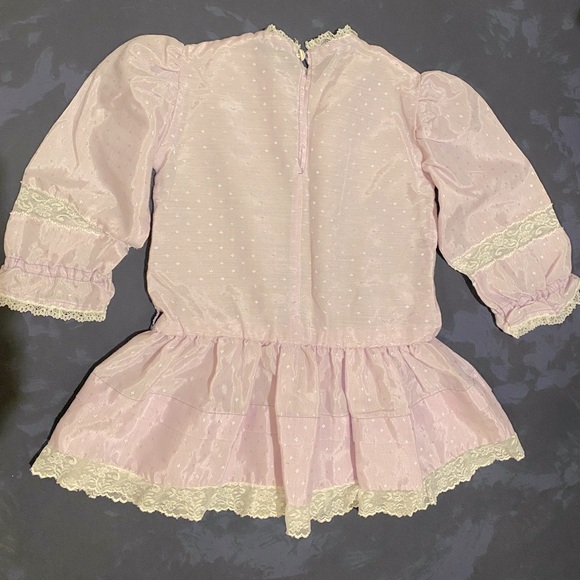 Vintage Girls Lilac Tunic/Dress with waist tie size 3/4 excellent condition - Picture 2 of 2